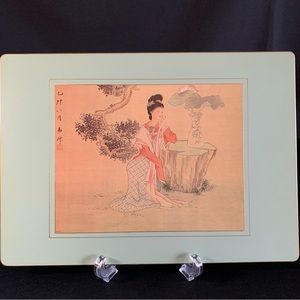 4 Vintage Lady Clare hard felt backed placemats.